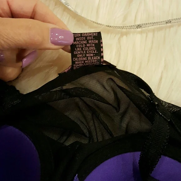 PURPLE BLACK PER LEI SEE MEDIUM SEXY SHORT NIGHTGOWN - Picture 5 of 5